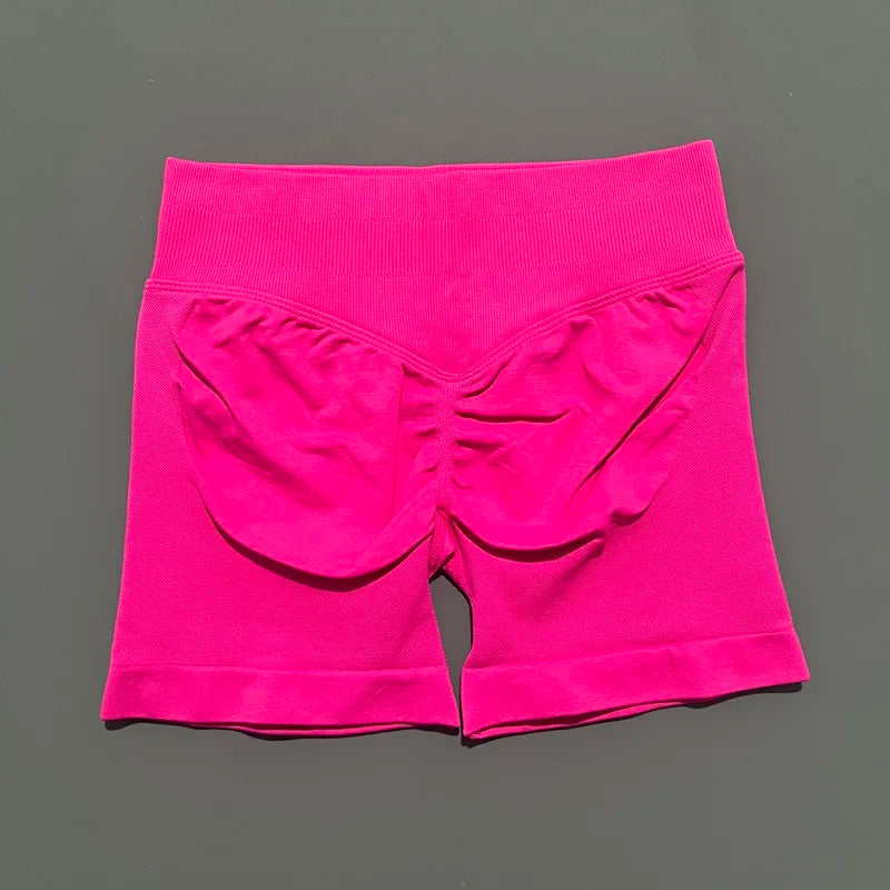 Women Fitness Workout Shorts Yoga High Waist Lift Butt Fitness Shorts Gym Running Sportswear Women Push Up Gym Leggings
