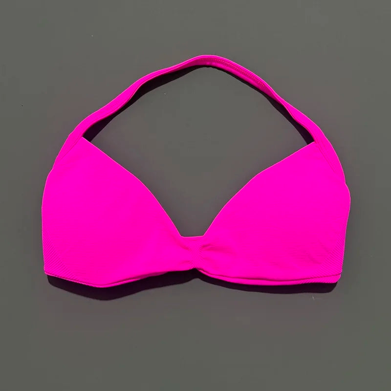 HISTELLO Impacts Strappy Bra Gym Top Women High Support Thin Strap Halter Sports Seamless Bra Scrunch Push-up Workout Yoga Tanks